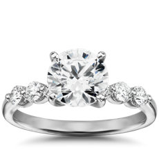 The Gallery Collection Floating Diamond Engagement Ring in Platinum